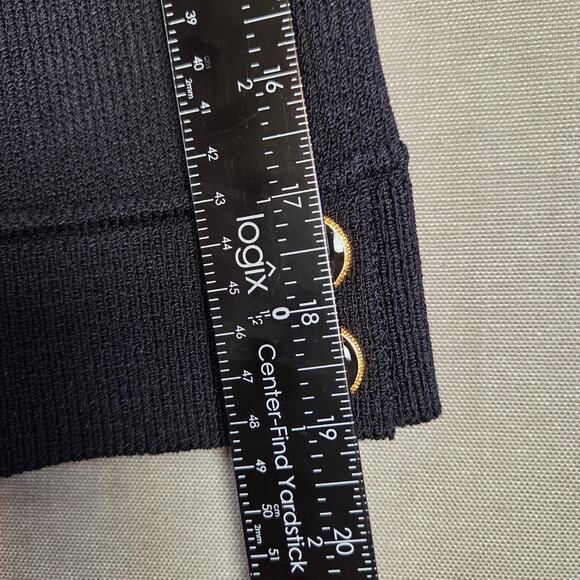 St. John Collection Navy Knit Jacket Women’s Size 10 Gold Button Zip Front USA - Picture 12 of 16